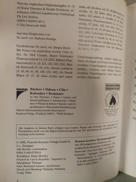 Kosmos-Lexikon Pferdekrankheiten (mit 200 prägnanten Farbfotos und praktischem Symptome-Schlüssel)